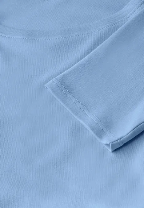 Basic Shirt in Unifarbe fresh light blue