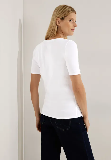 T-Shirt in Unifarbe White