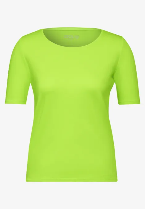 T-Shirt in Unifarbe soft lime