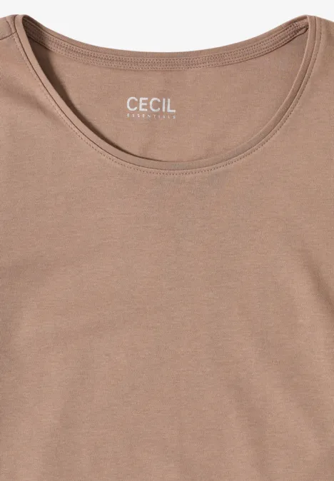 T-Shirt in Unifarbe natural taupe