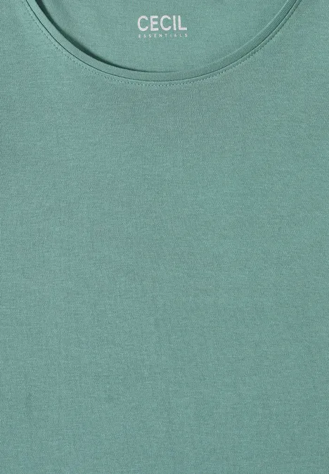 T-Shirt in Unifarbe jewel green