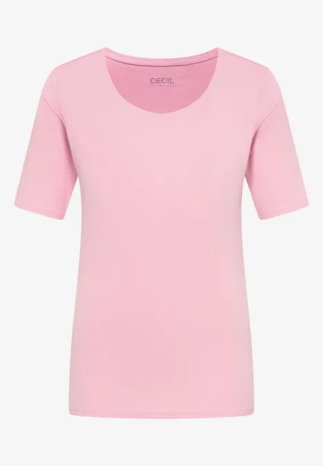 T-Shirt in Unifarbe blossom glow