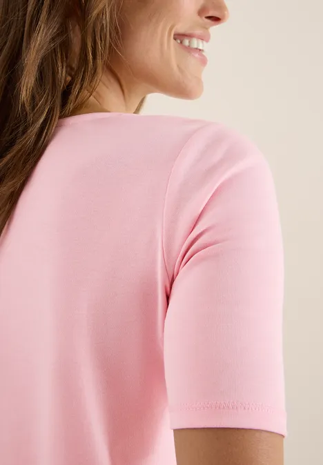 T-Shirt in Unifarbe blossom glow