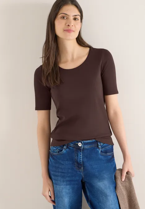 T-shirt en couleur unie macchiato brown