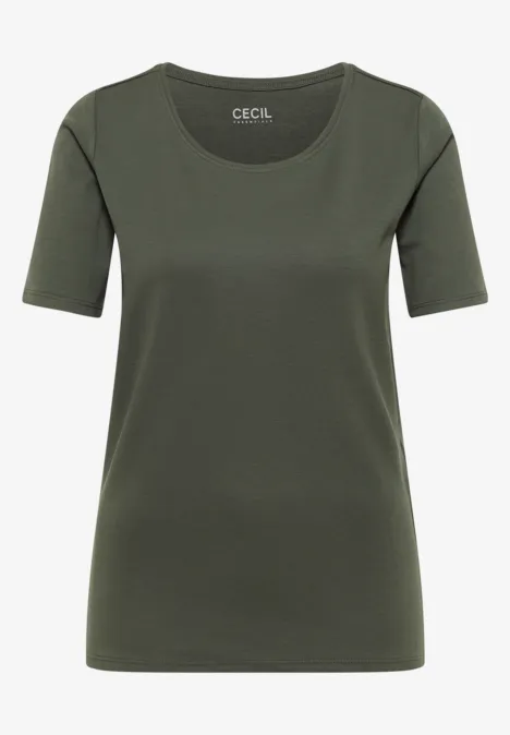 T-shirt en couleur unie khaki