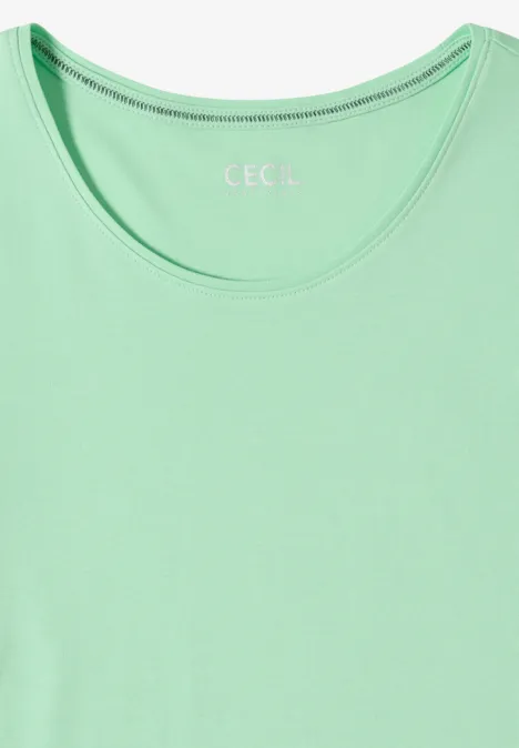 Ärmelloses Top in Mintgrün mit rundem Ausschnitt und dezenter Markenprägung.