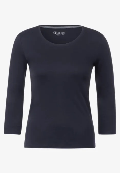 Basic Shirt mit Rundhals deep blue