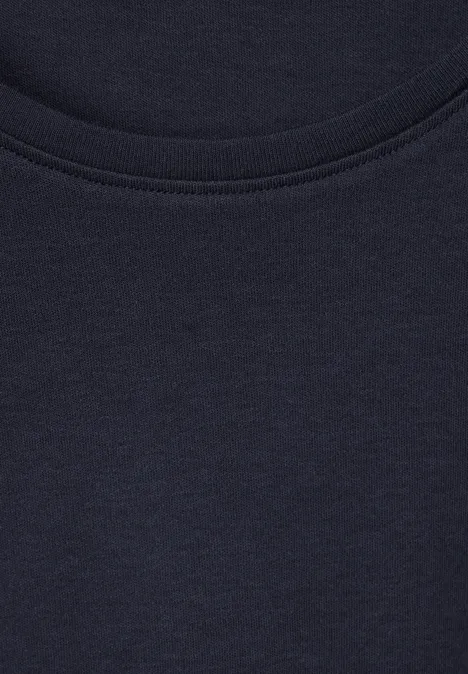 Basic Shirt mit Rundhals deep blue