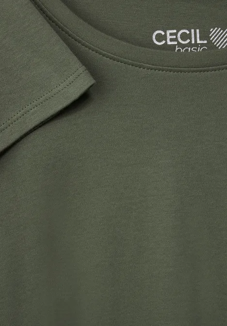 Basic Shirt mit Rundhals desert olive green