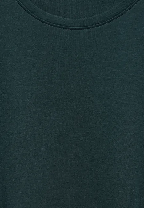 Basic Shirt mit Rundhals fir green