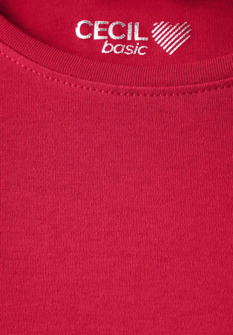 Basic Shirt mit Rundhals granita red