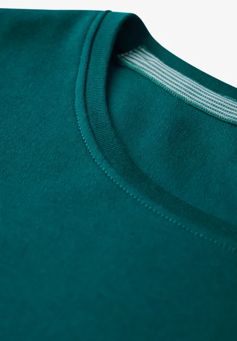 Basic Shirt mit Rundhals petrol green