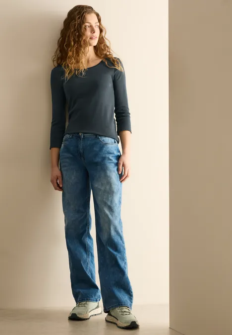 Basic Shirt mit Rundhals slate khaki