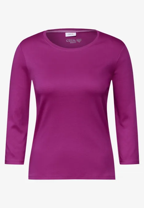 Basic Shirt mit Rundhals anemone pink