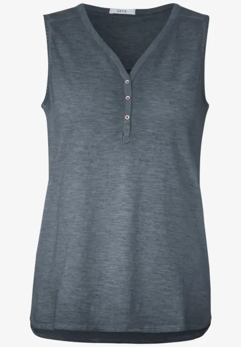 Damentop in Unifarbe deep blue