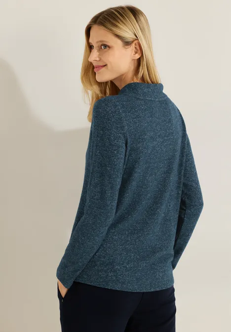 Cosy Tunnelzug Shirt strong petrol blue melange