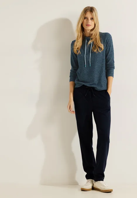 Cosy Tunnelzug Shirt strong petrol blue melange