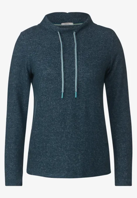Cosy Tunnelzug Shirt strong petrol blue melange