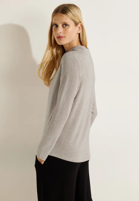 Cosy Tunnelzug Shirt soya beige melange