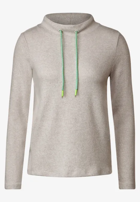 Cosy Tunnelzug Shirt soya beige melange