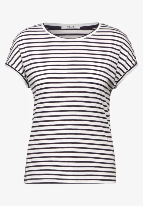 T-Shirt mit Ripp Details aubergine red