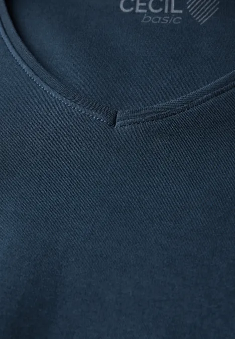 V-Neck T-Shirt dark petrol blue