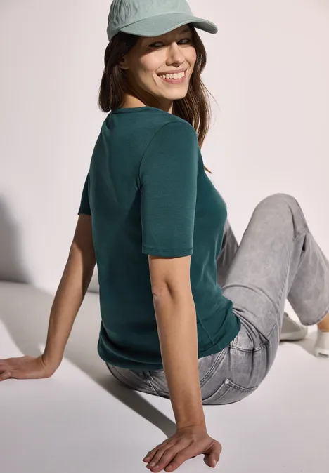 V-Neck T-Shirt green lagoon