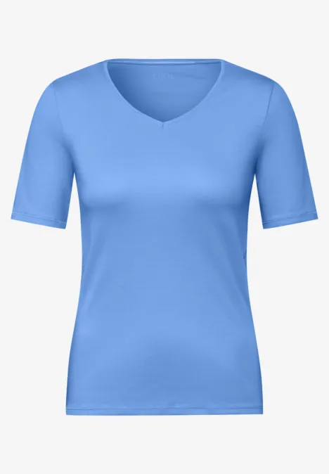 V-Neck T-Shirt aster blue
