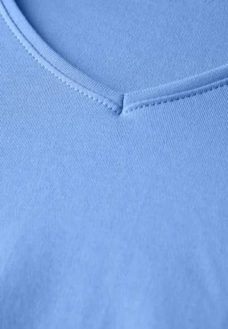 V-Neck T-Shirt aster blue