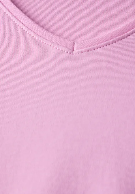 Koszulka z dekoltem w szpic cherry blossom pink Koszulka z dekoltem w szpic cherry blossom pink