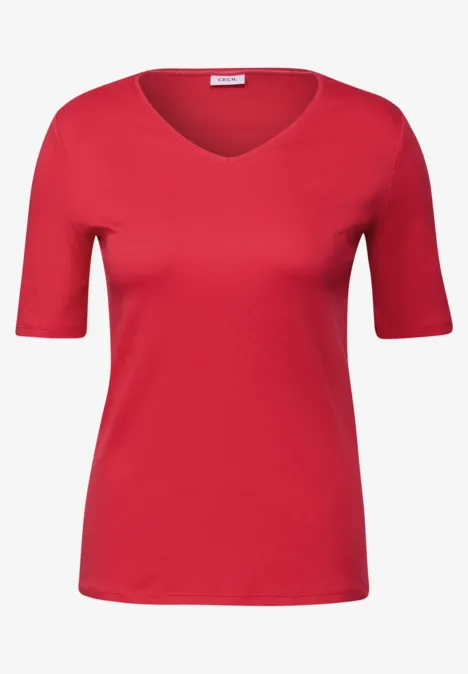 V-Neck T-Shirt glazed apple red