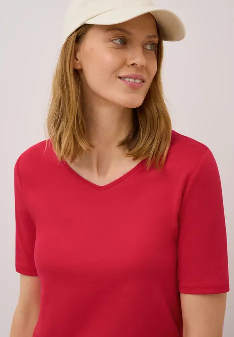 V-Neck T-Shirt glazed apple red