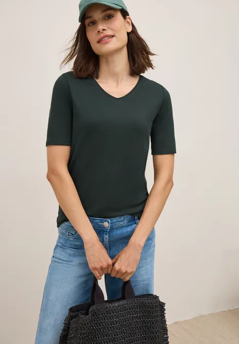 V-Neck T-Shirt ink green