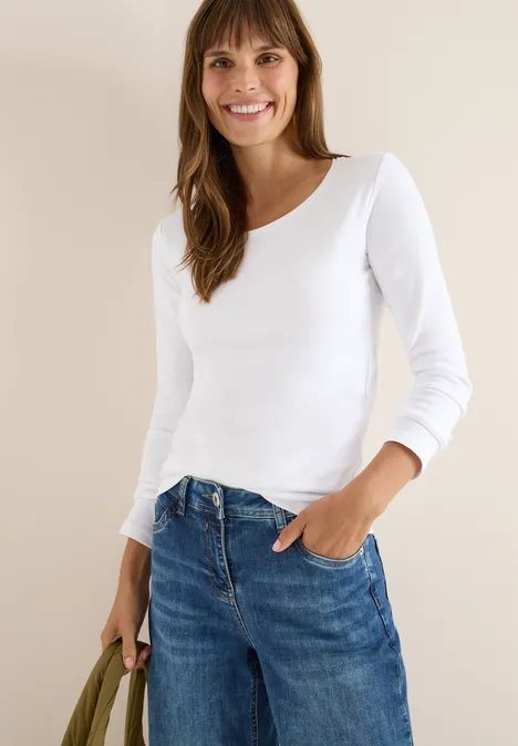 Basic shirt met lange mouwen White