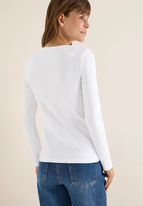 Basic shirt met lange mouwen White