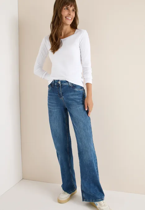Basic shirt met lange mouwen White