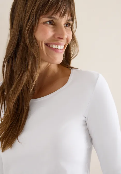 Basic shirt met lange mouwen White