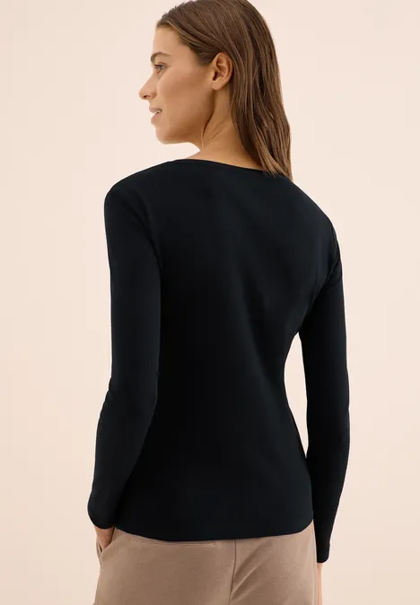 Basic Langarmshirt Black