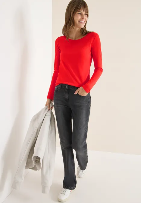 Basic Langarmshirt pumkin orange