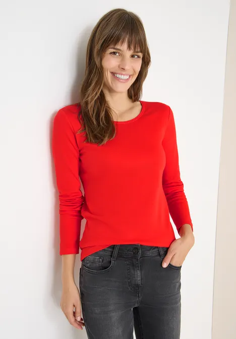 Basic Langarmshirt pumkin orange