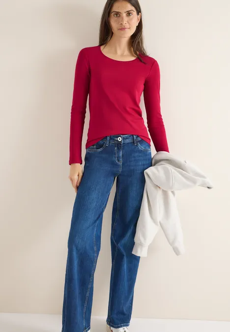 Basic shirt met lange mouwen beaujolais red