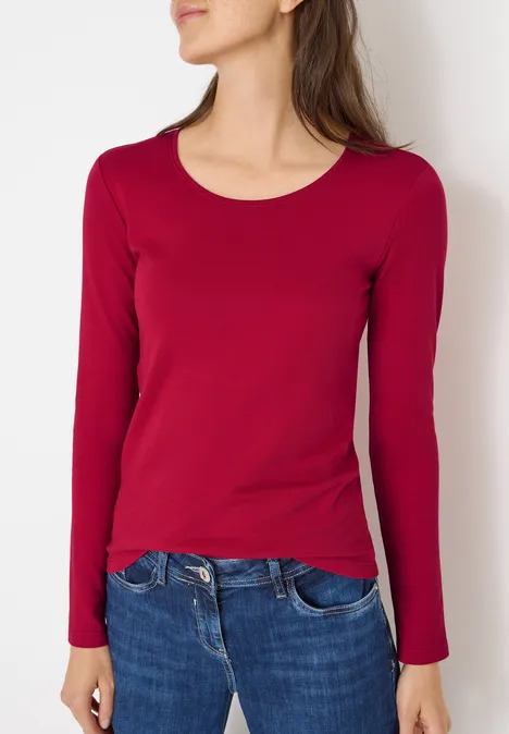Basic shirt met lange mouwen beaujolais red