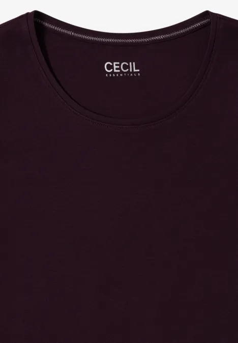 Basic shirt met lange mouwen eggplant red