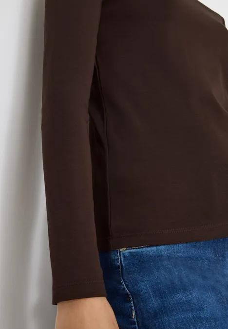 Basic shirt met lange mouwen tartufo brown