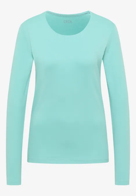 Basic Langarmshirt sea foam blue