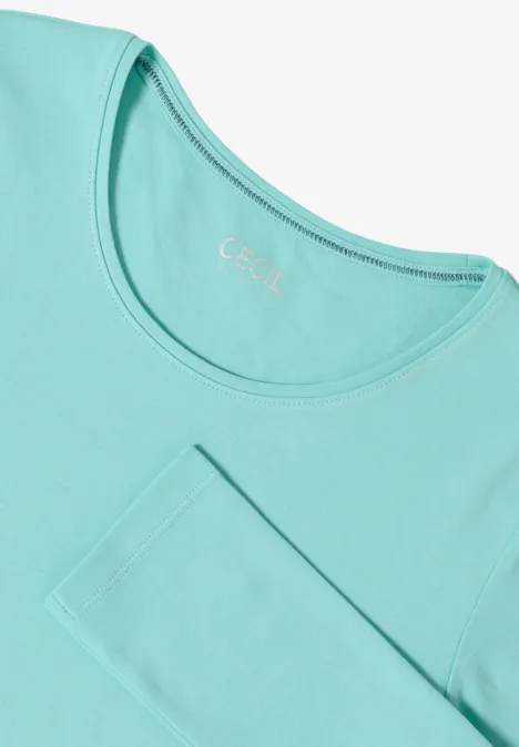Basic Langarmshirt sea foam blue
