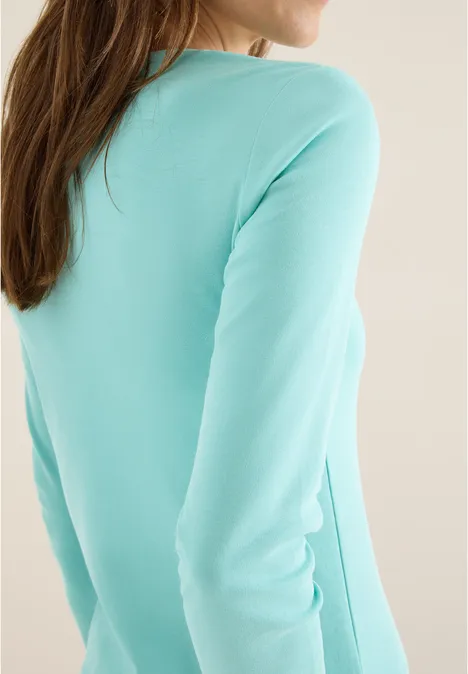 Basic Langarmshirt sea foam blue
