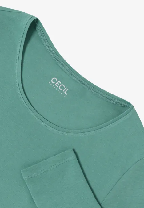 Basic Langarmshirt jewel green