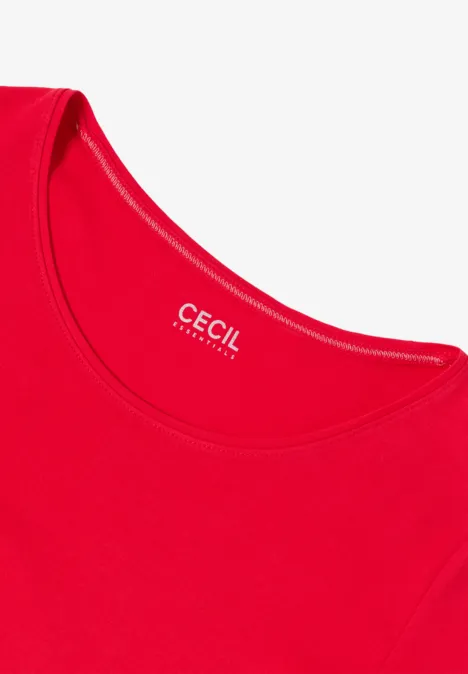 Basic Langarmshirt fiery red