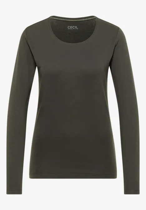 Basic Langarmshirt raw khaki